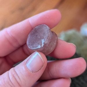 Used AS IS 19mm Pink Sparkly Rose Quartz Plugs